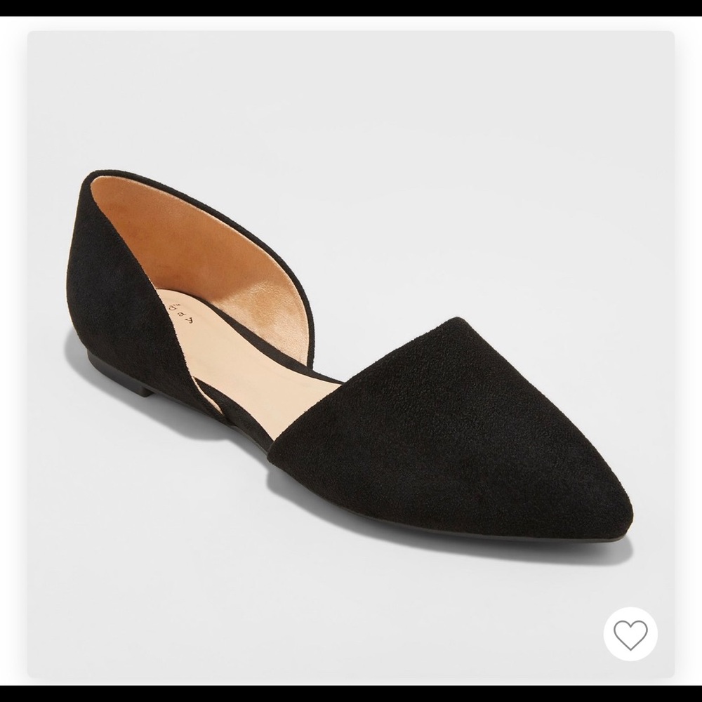 A New Day- pointed microsuede ballet flats
